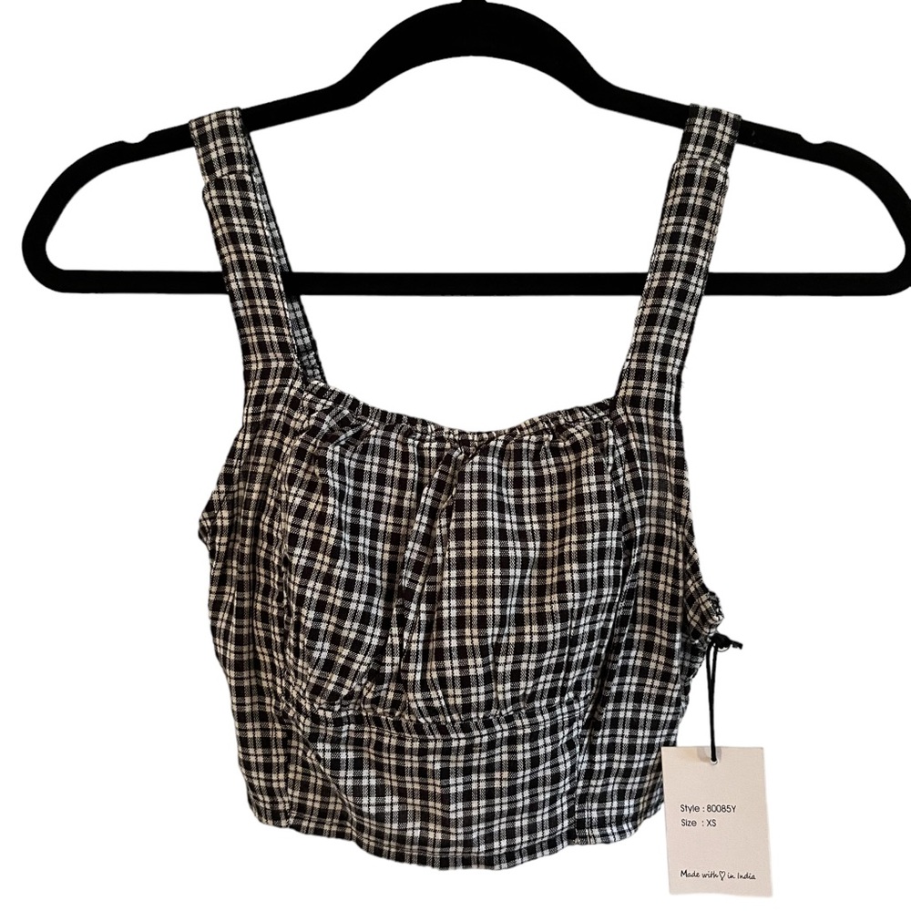 NWT Japna Juniors Gingham Crop Top